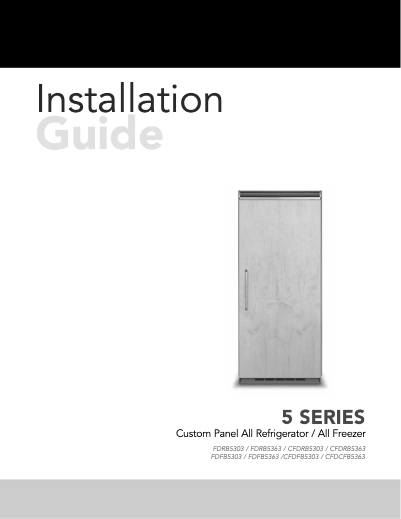 Page 1 de la notice Guide d'installation Viking VCFB5303LSS
