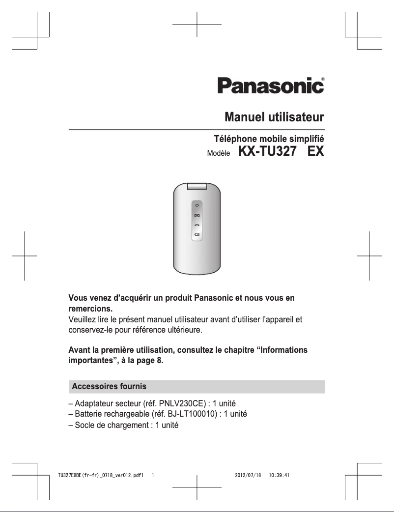 Página 1 del manual Manual de usuario Panasonic KX-TU327EXBE