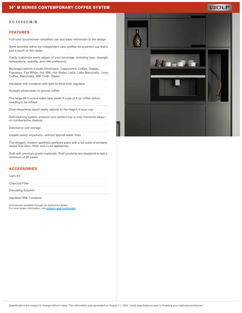 Page n°1 - Manuel utilisateur Wolf EC3050CM/B