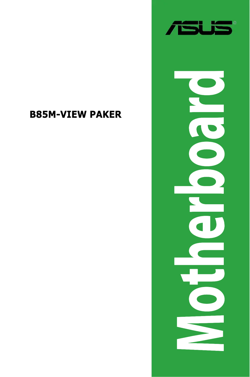 Page 1 de la notice Manuel utilisateur Asus B85M-VIEW PAKER