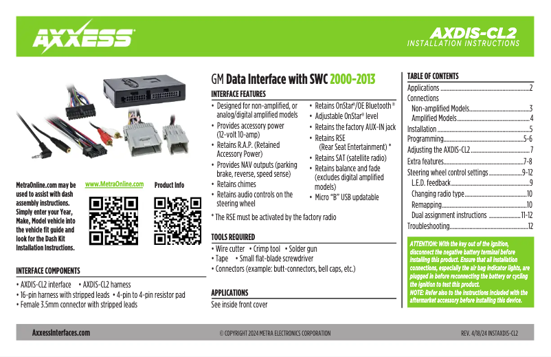 Page 1 de la notice Manuel utilisateur AXESS AXDIS-CL2