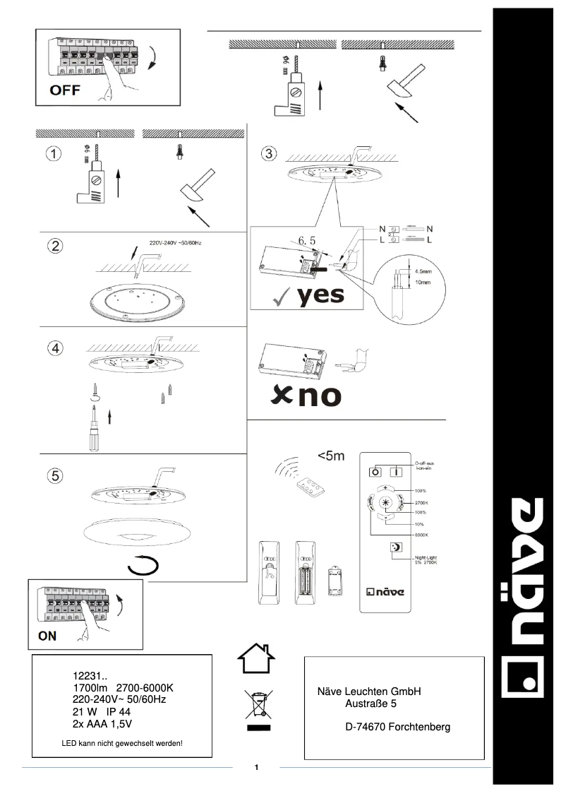 Image de la première page du manuel de l'appareil Verona