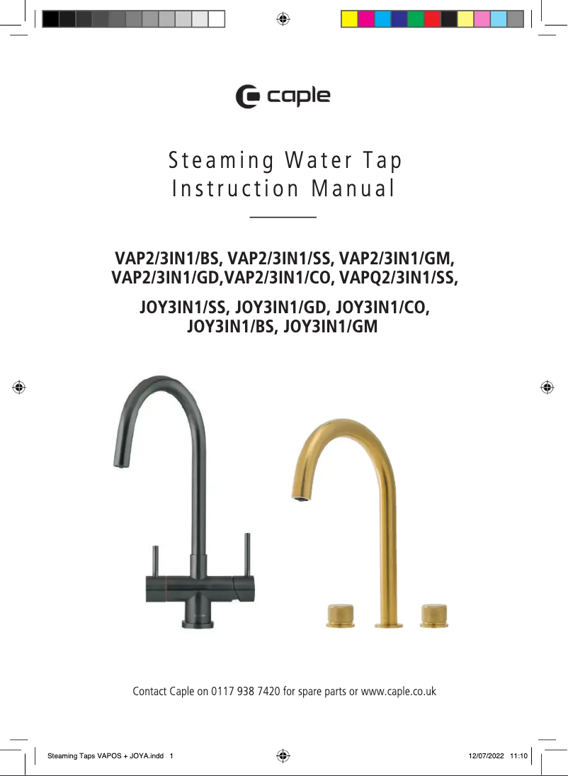 Page n°1 - Manuel utilisateur Caple VAP2/3IN1/SS