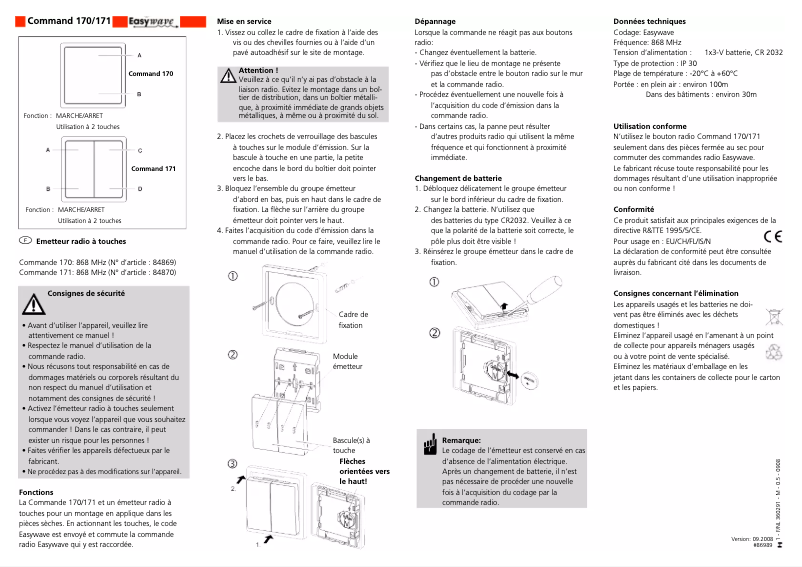 Page n°1 - Manuel utilisateur Marantec Command 171 Easywave