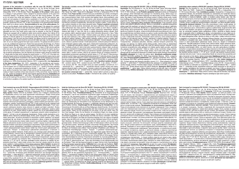 Image de la première page du manuel de l'appareil YT-73701