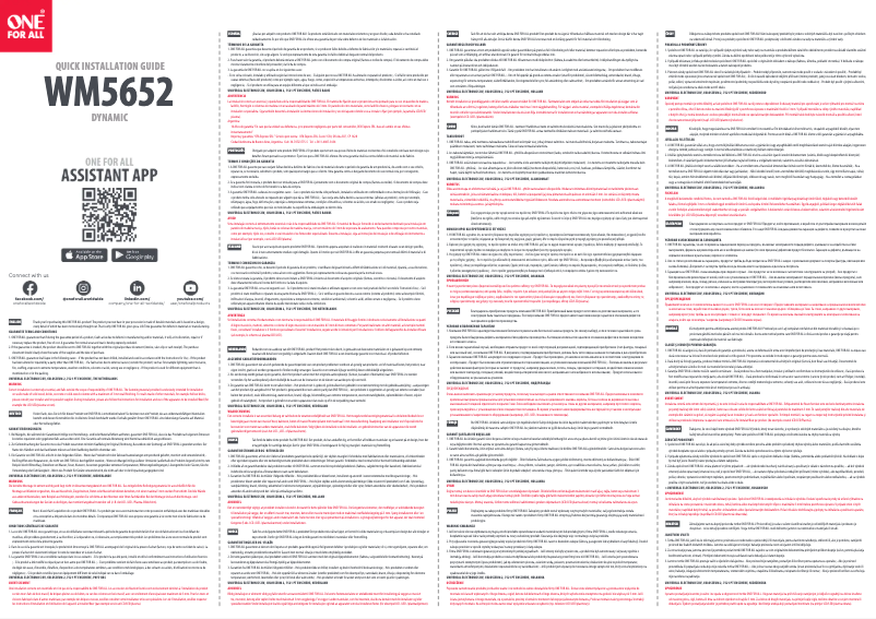 Page 1 de la notice Manuel utilisateur One for all WM 5652
