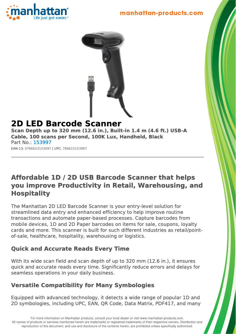 Page n°1 - Fiche technique Manhattan 153997