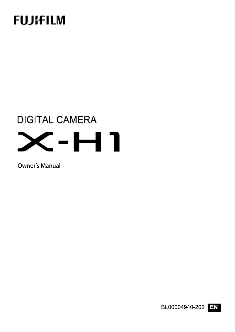 Page n°1 - Manuel utilisateur Fujifilm X-H1