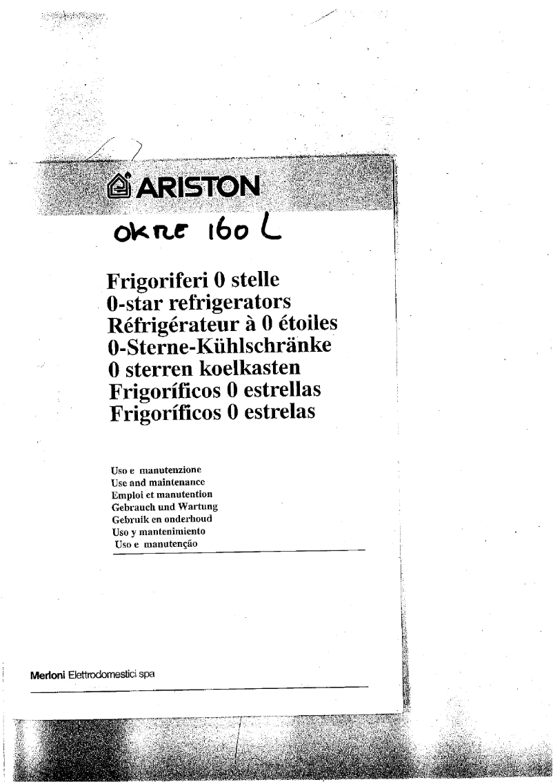Page n°1 - Manuel utilisateur Ariston Thermo OKME 160 L
