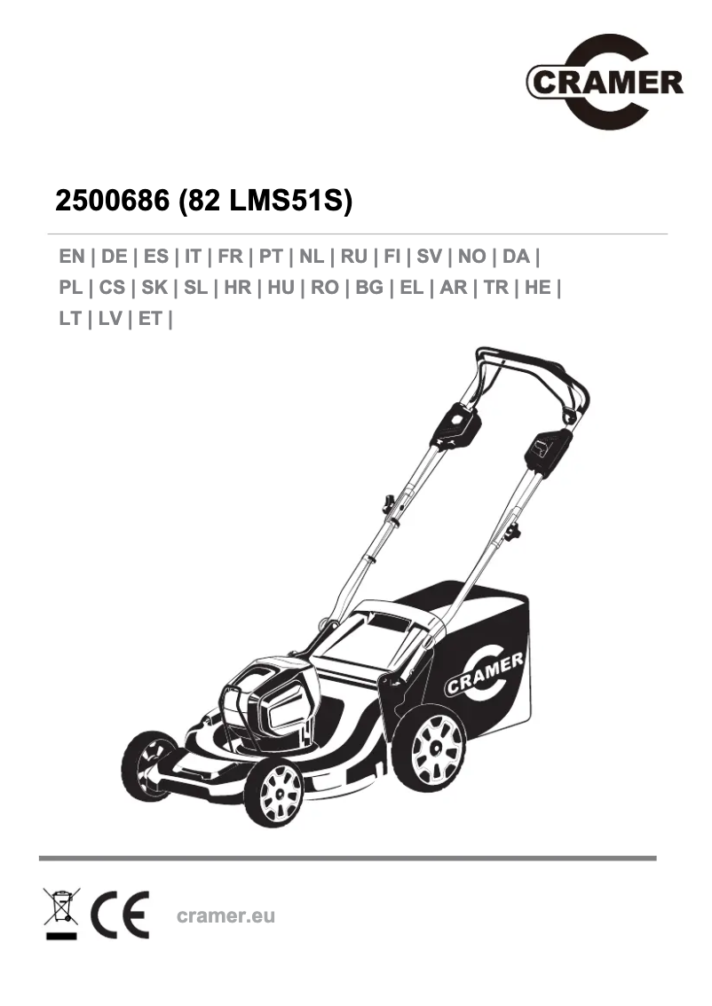 Page 1 de la notice Manuel utilisateur Cramer 82LM51S