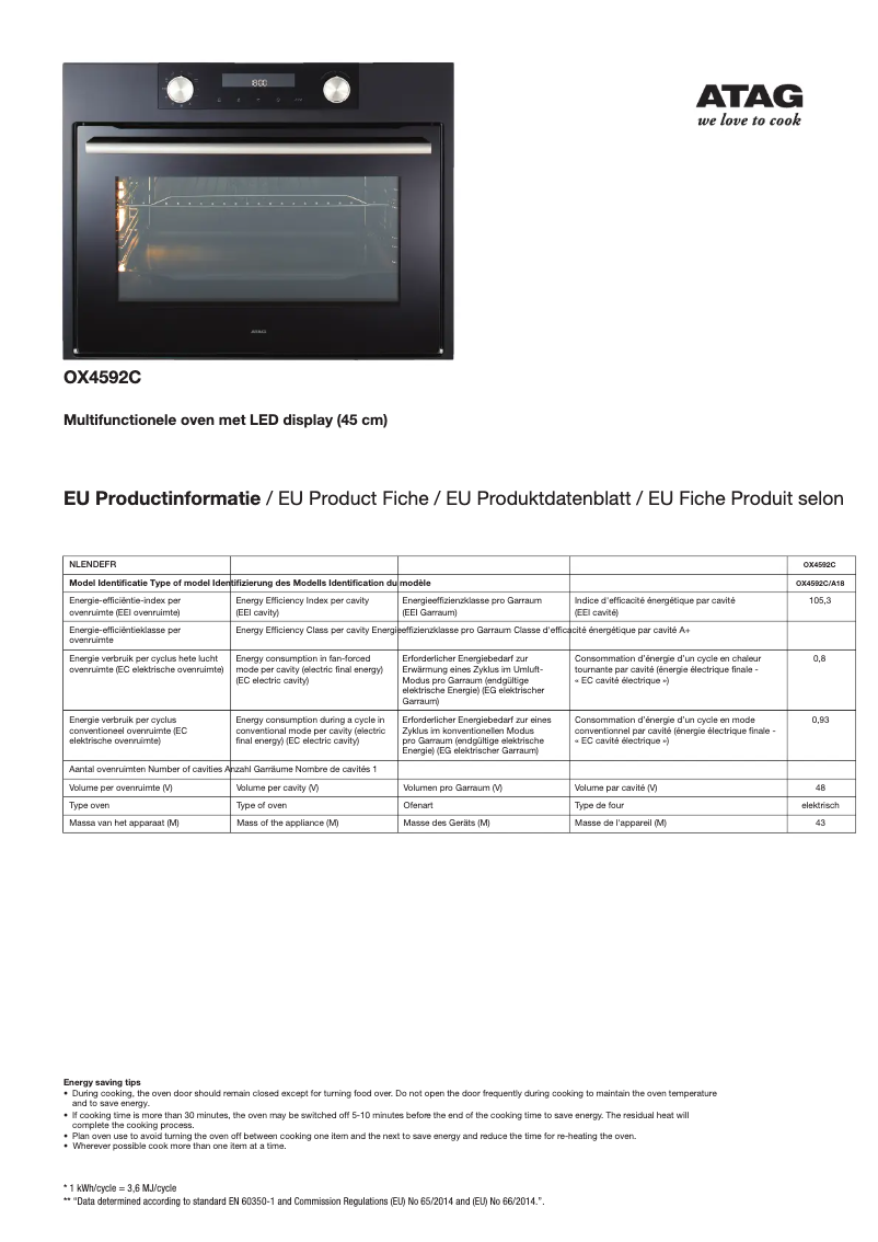 Image de la première page du manuel de l'appareil OX4592C