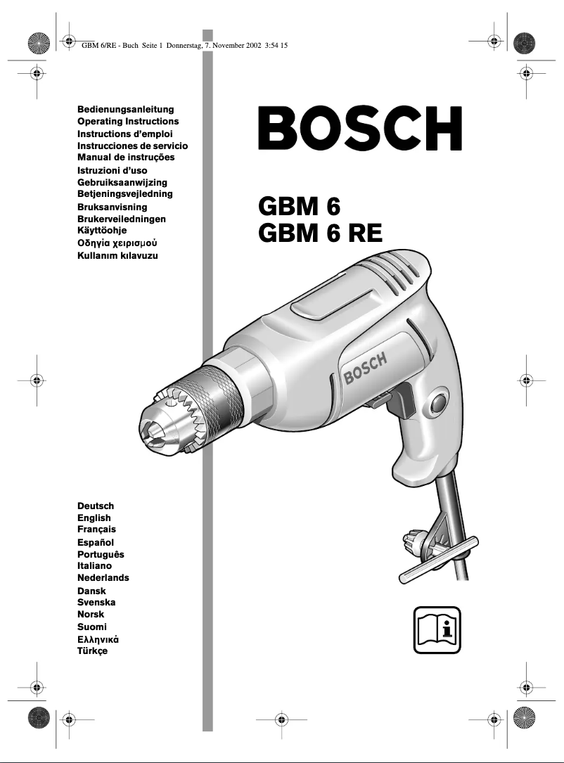 Page n°1 - Manuel utilisateur Bosch GBM 6