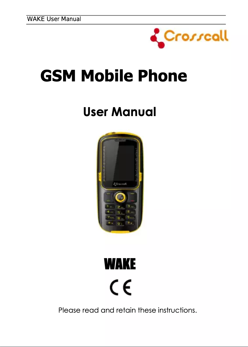 Page 1 de la notice Manuel utilisateur Crosscall Wake