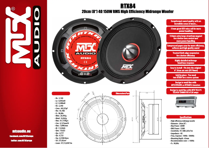 Page n°1 - Manuel utilisateur MTX Audio RTX84