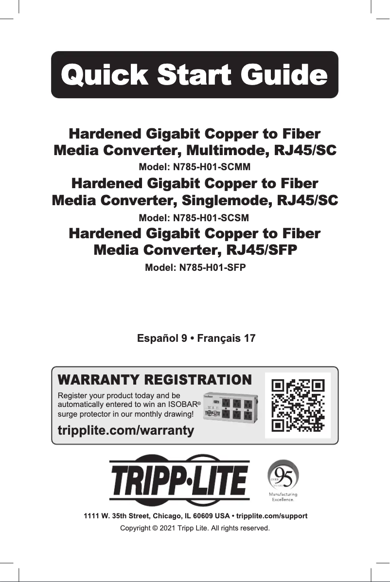 Page 1 de la notice Manuel utilisateur Tripp Lite N785-H01-SCSM