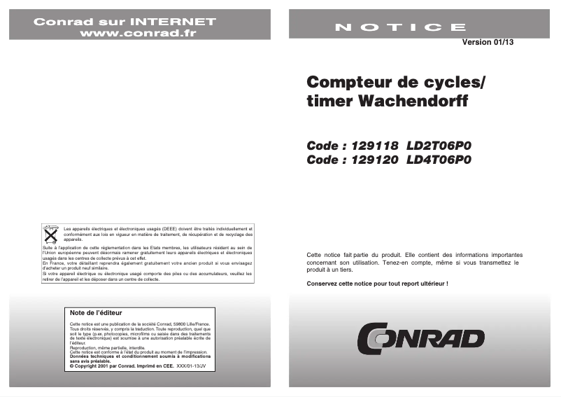 Page 1 de la notice Manuel utilisateur Wachendorff LD2T06P0