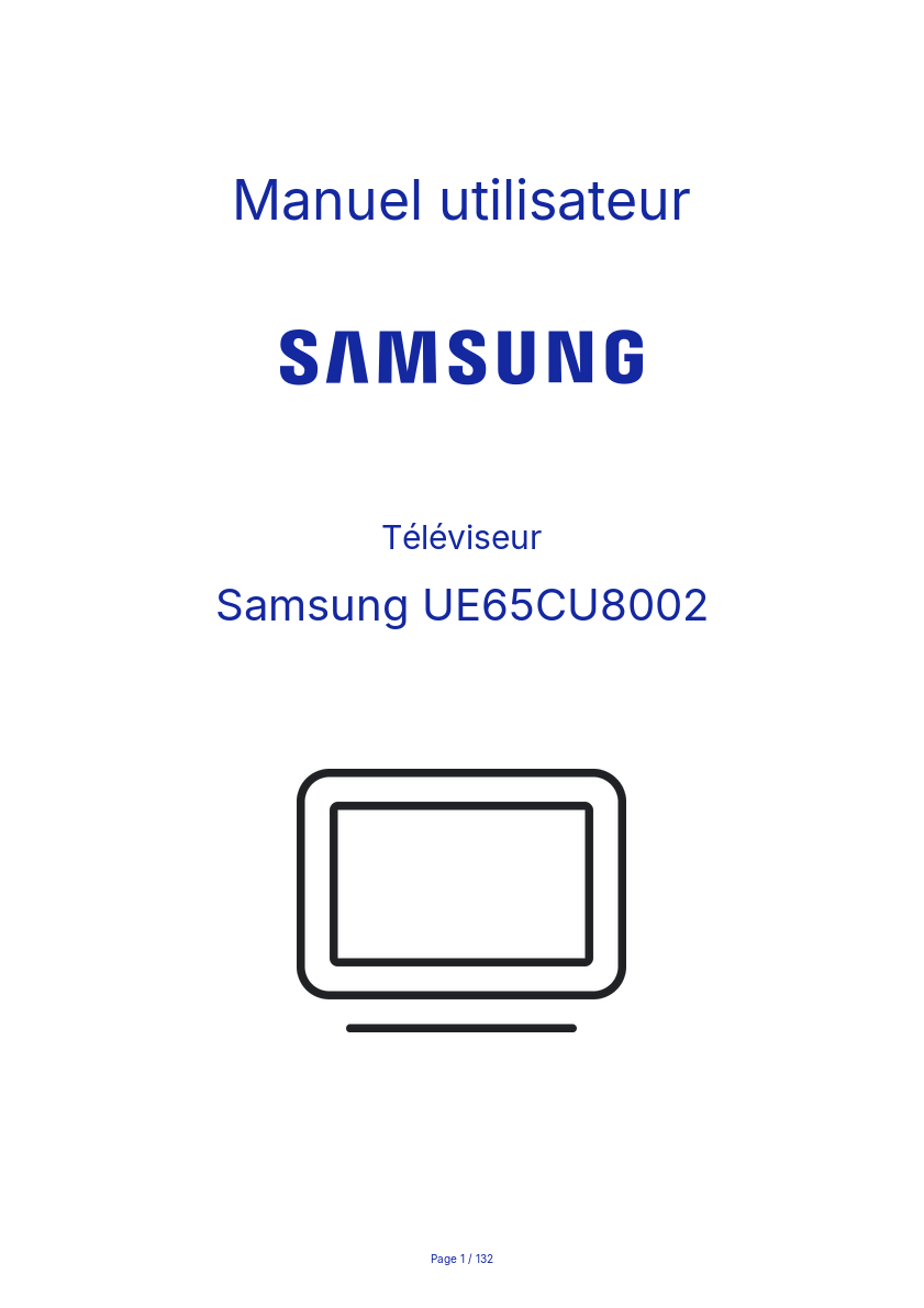 Image de la première page du manuel de l'appareil UE65CU8002