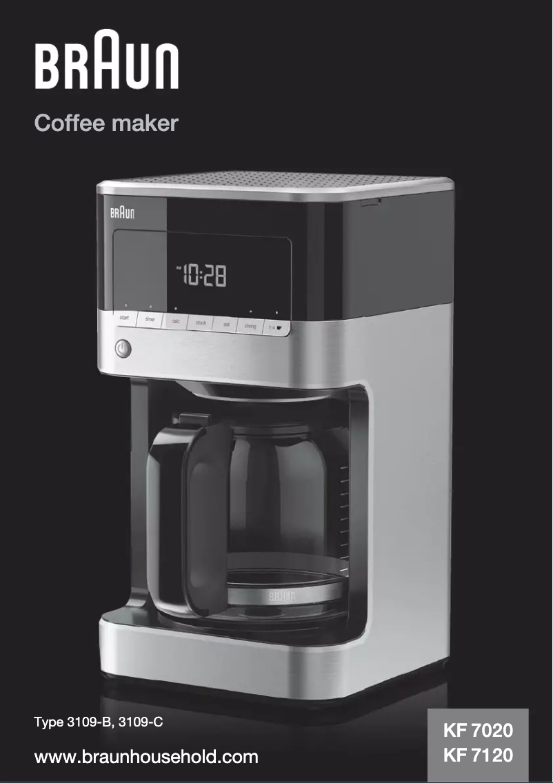 Page 1 de la notice Manuel utilisateur Braun PurAroma KF 7020