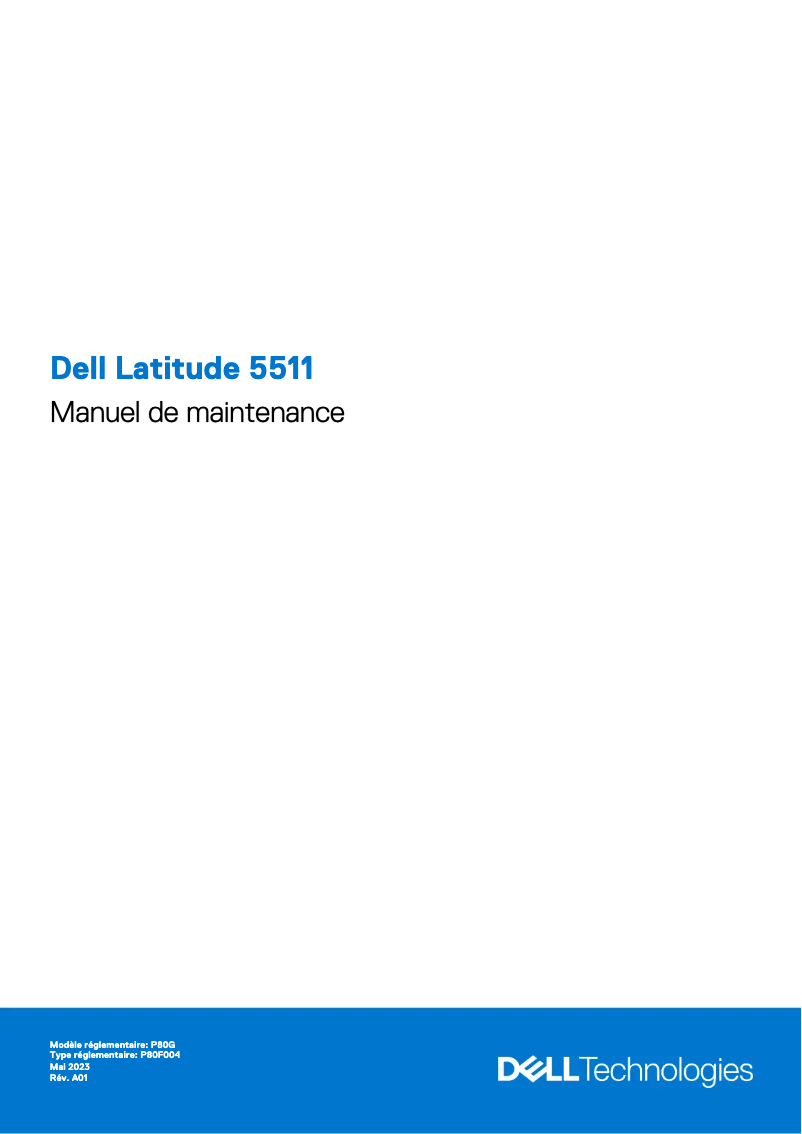 Page 1 de la notice Manuel utilisateur Dell Latitude 5511