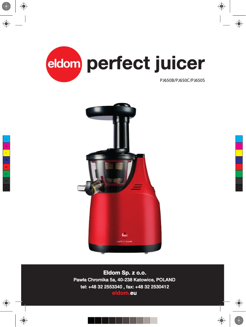 Page 1 de la notice Manuel utilisateur Eldom Perfect Juicer PJ650C