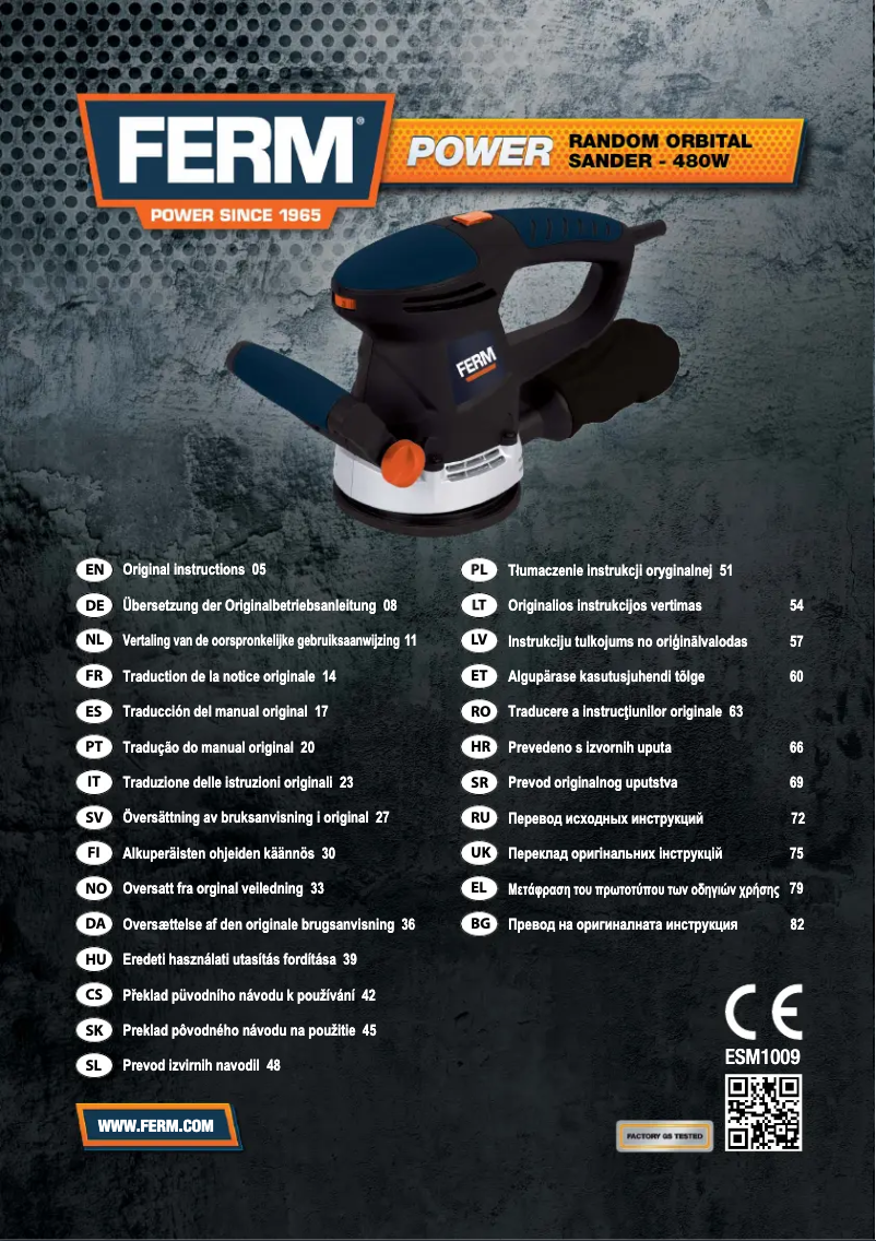 Page n°1 - Manuel utilisateur Ferm ESM1009