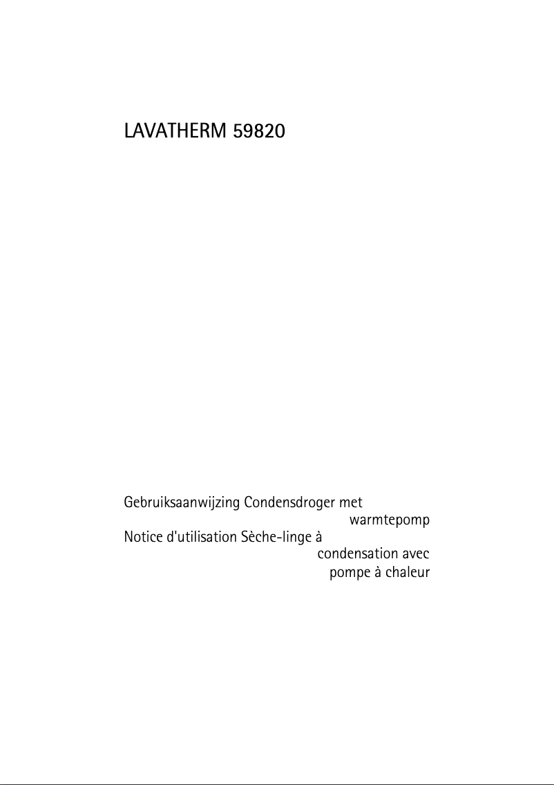 Image de la première page du manuel de l'appareil T59820