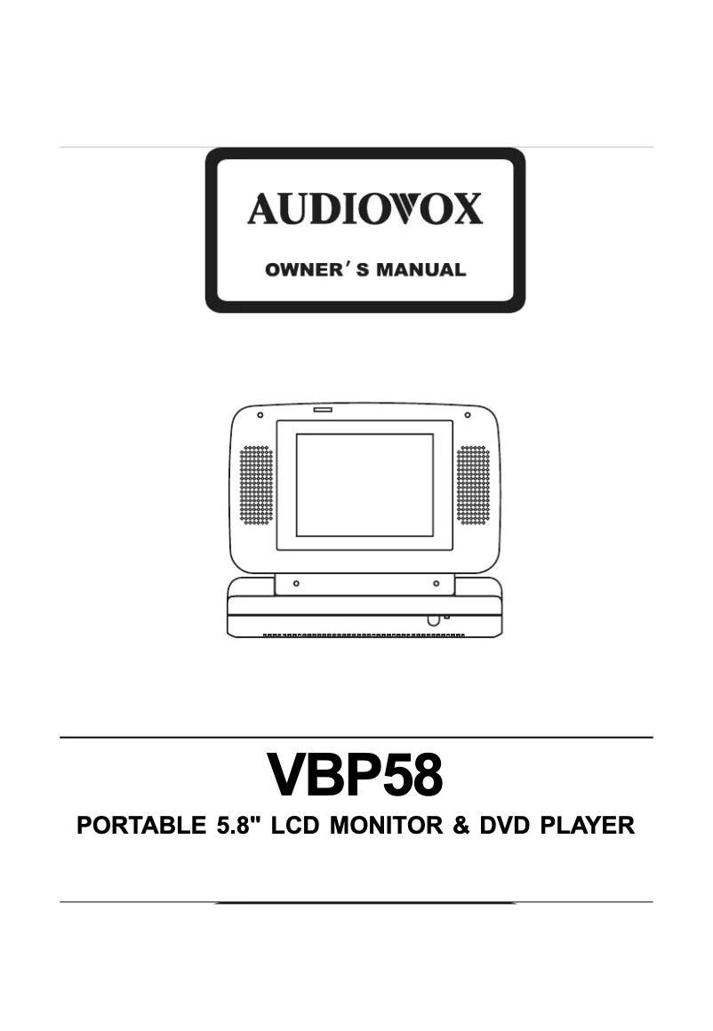 Page 1 de la notice Manuel utilisateur VOXX VBP58