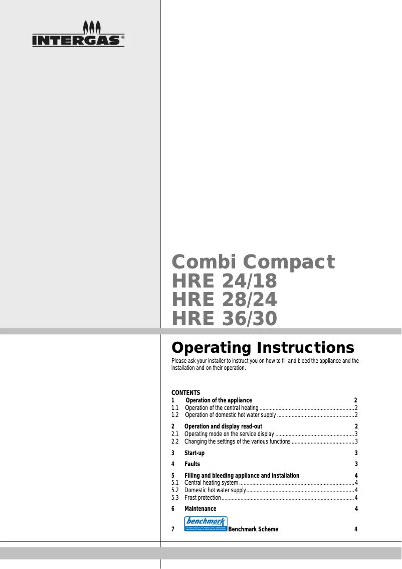 Image de la première page du manuel de l'appareil Combi Compact HRE 28/24