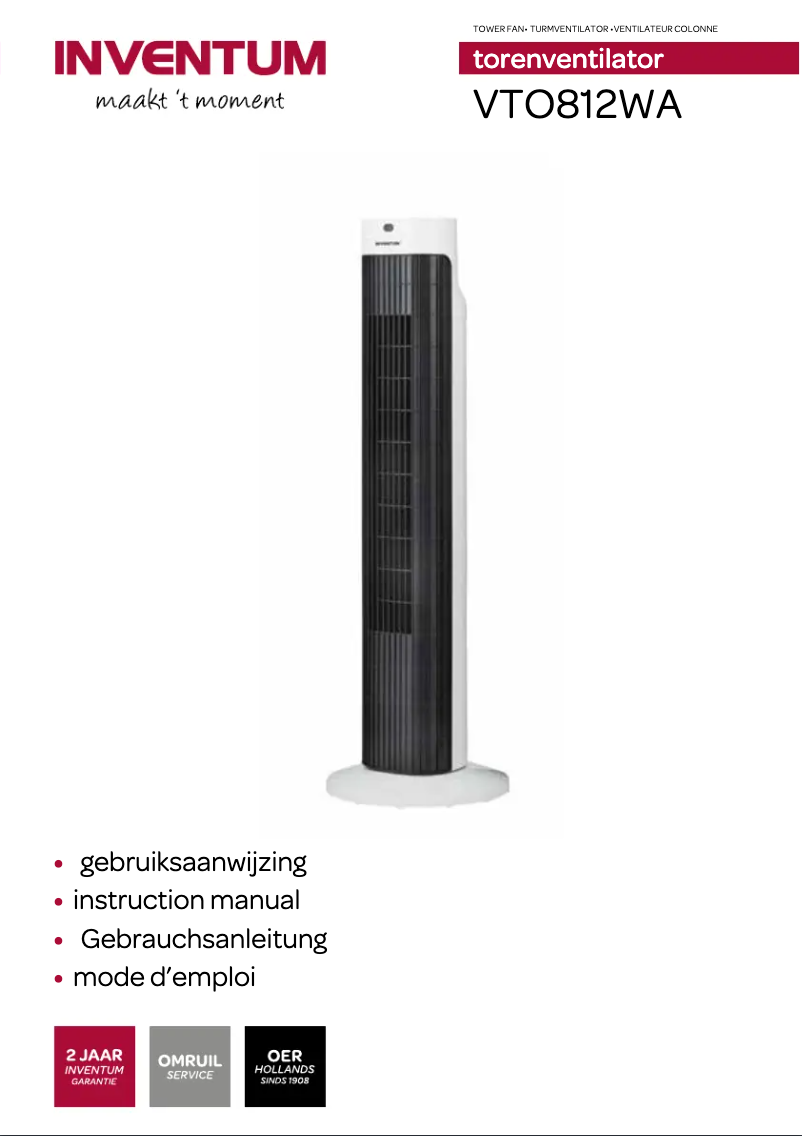 Page 1 de la notice Manuel utilisateur Inventum VTO812WA