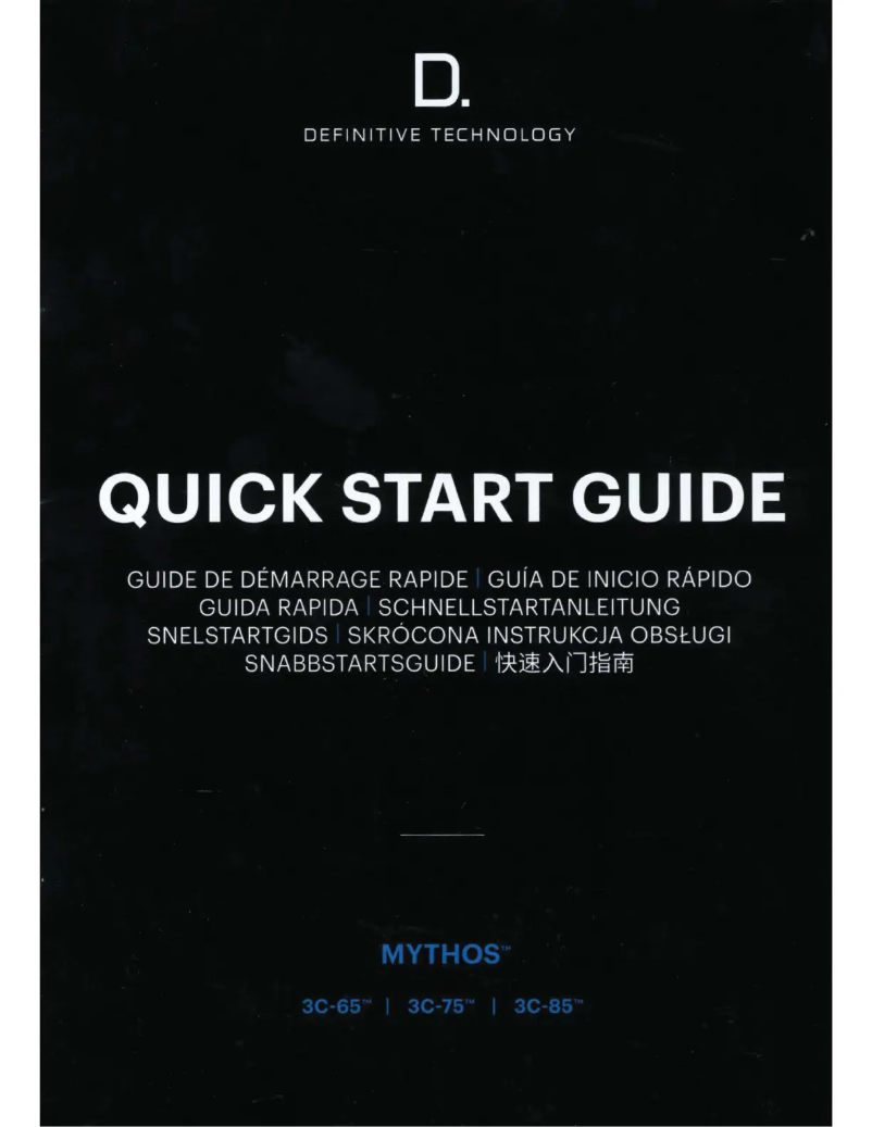 Page 1 de la notice Manuel utilisateur Definitive Technology Mythos 3C-65