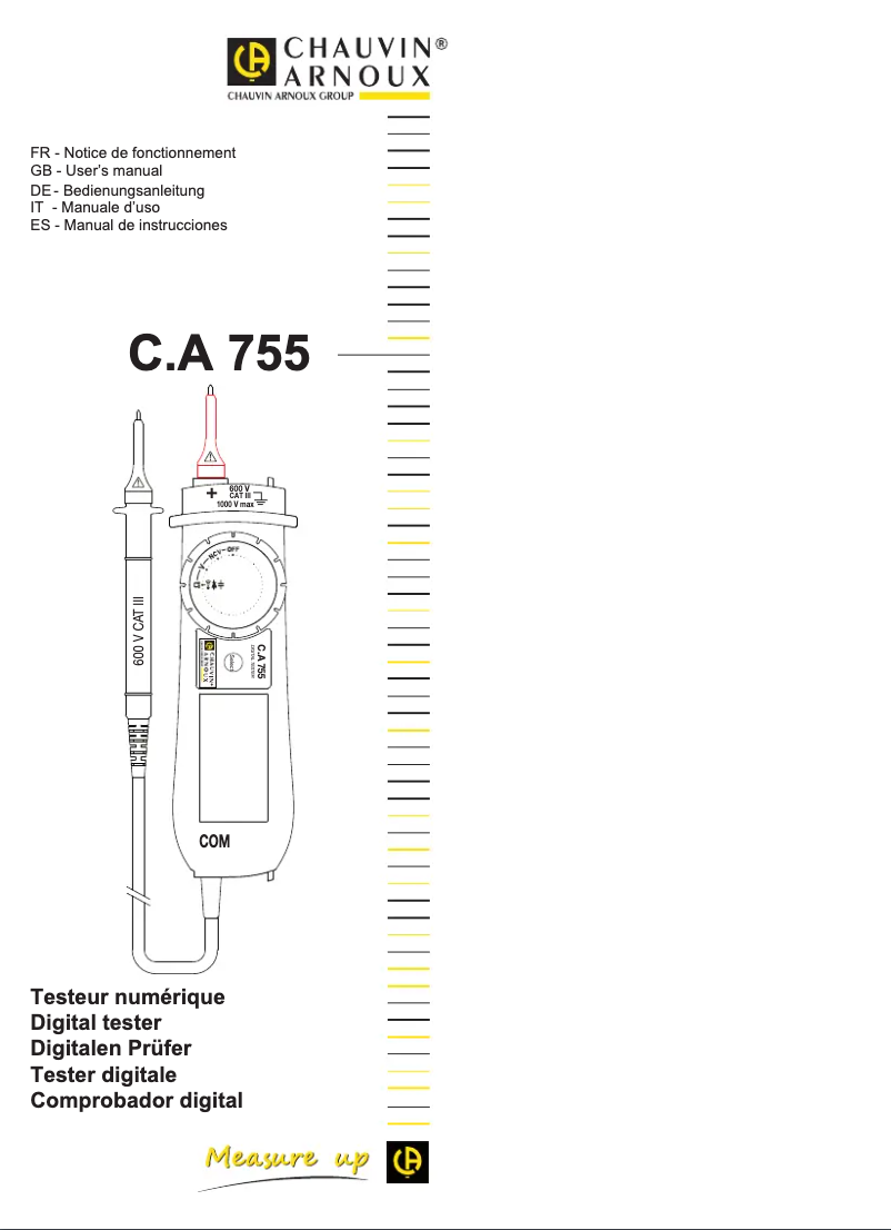 Image de la première page du manuel de l'appareil C.A 755