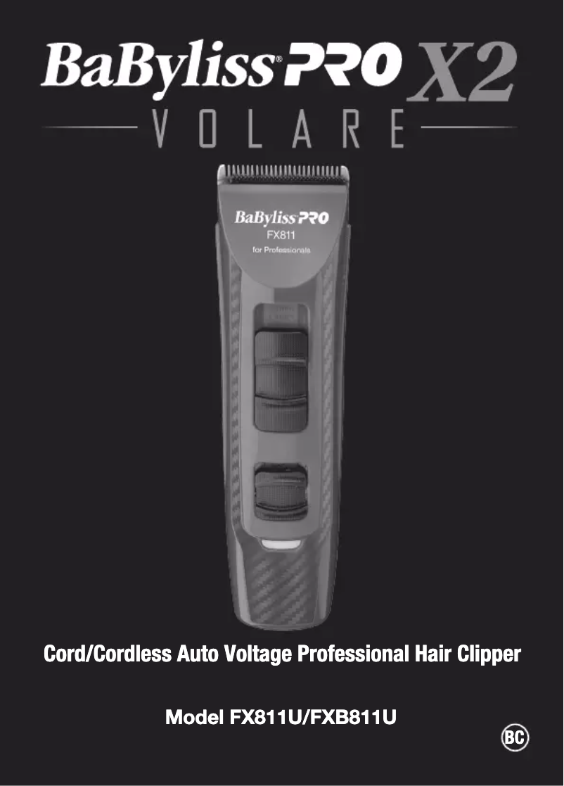 Page 1 de la notice Manuel utilisateur BaByliss FX811E