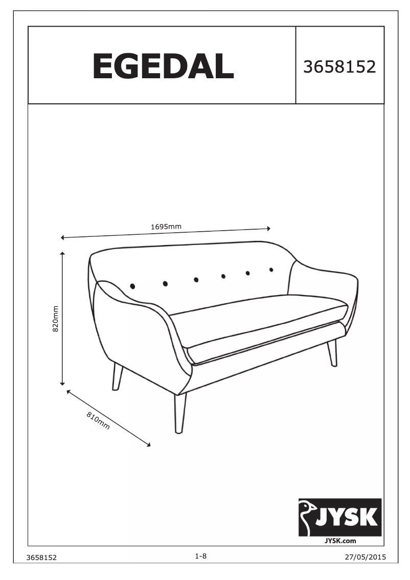 Page n°1 - Manuel utilisateur JYSK Egedal
