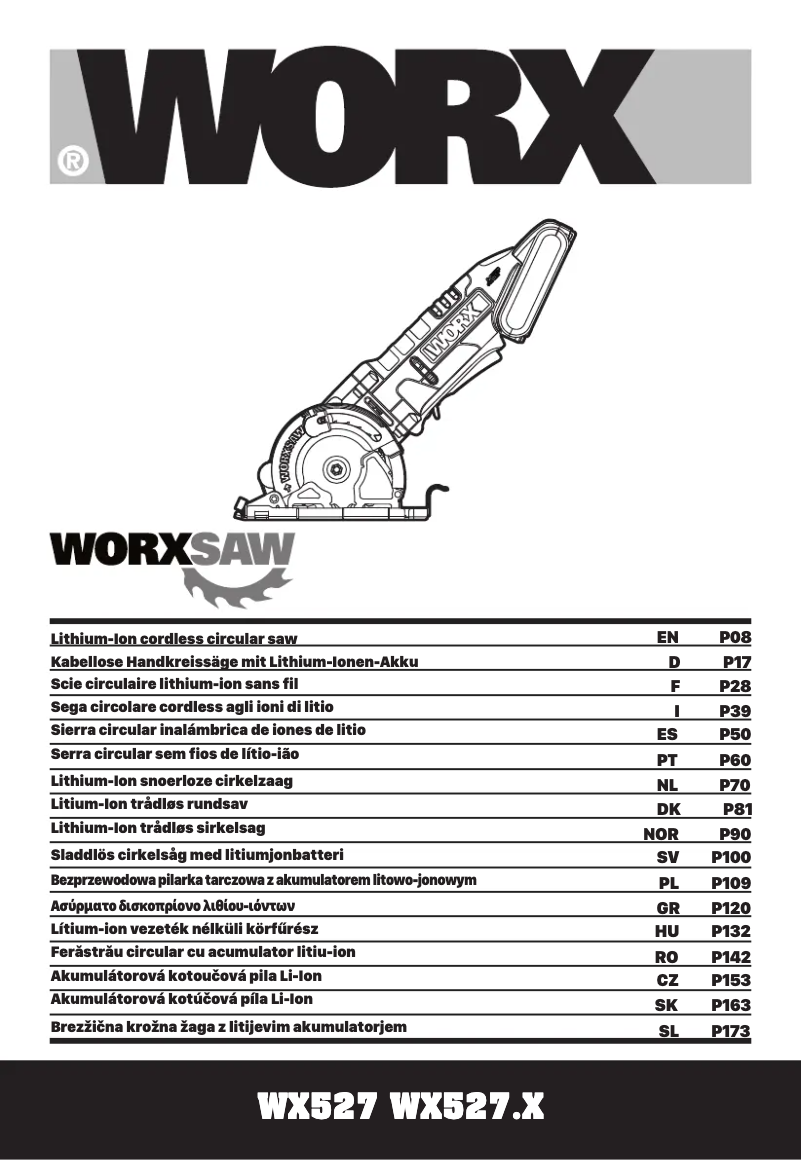 Page n°1 - Manuel utilisateur Worx WX527.9