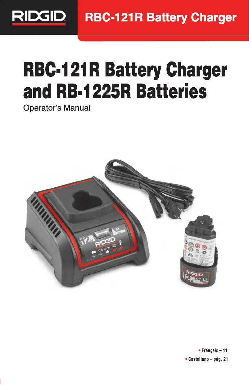 Página 1 del manual Manual de usuario Ridgid RBC-121R