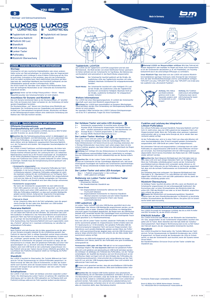 Image de la première page du manuel de l'appareil Lumotec IQ2 Luxos