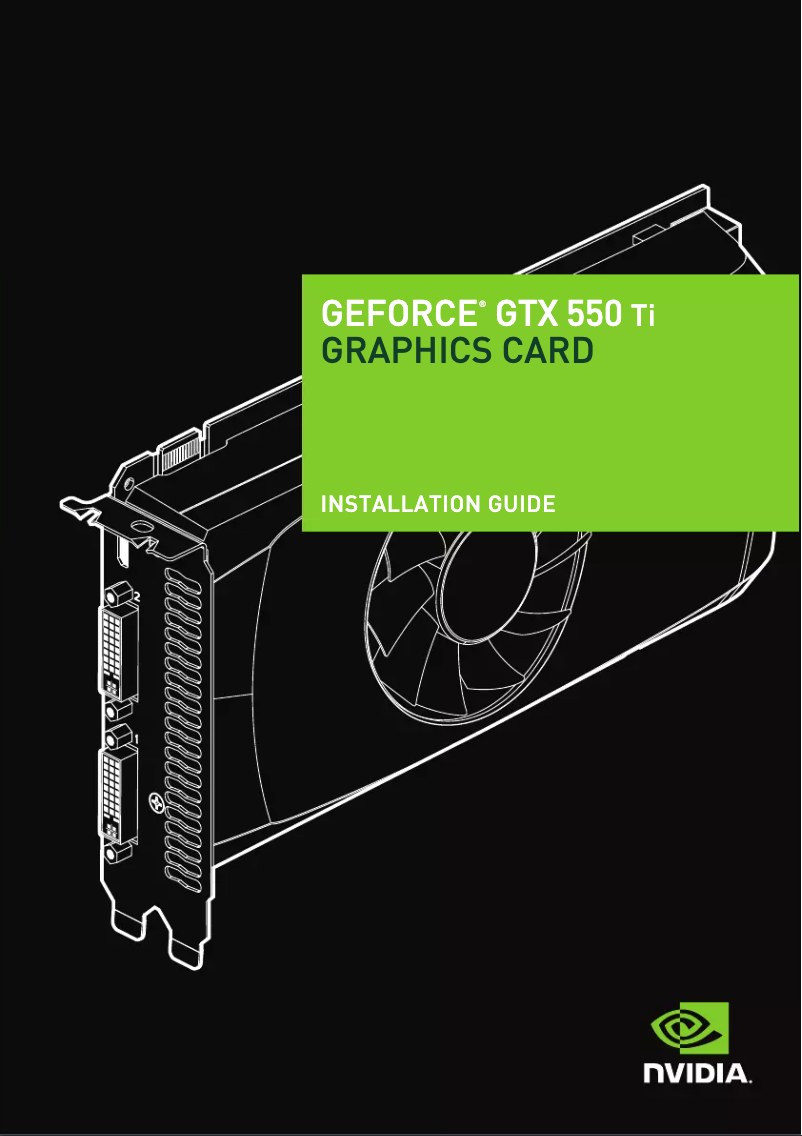 Page n°1 - Manuel utilisateur Nvidia Geforce GTX 550 Ti