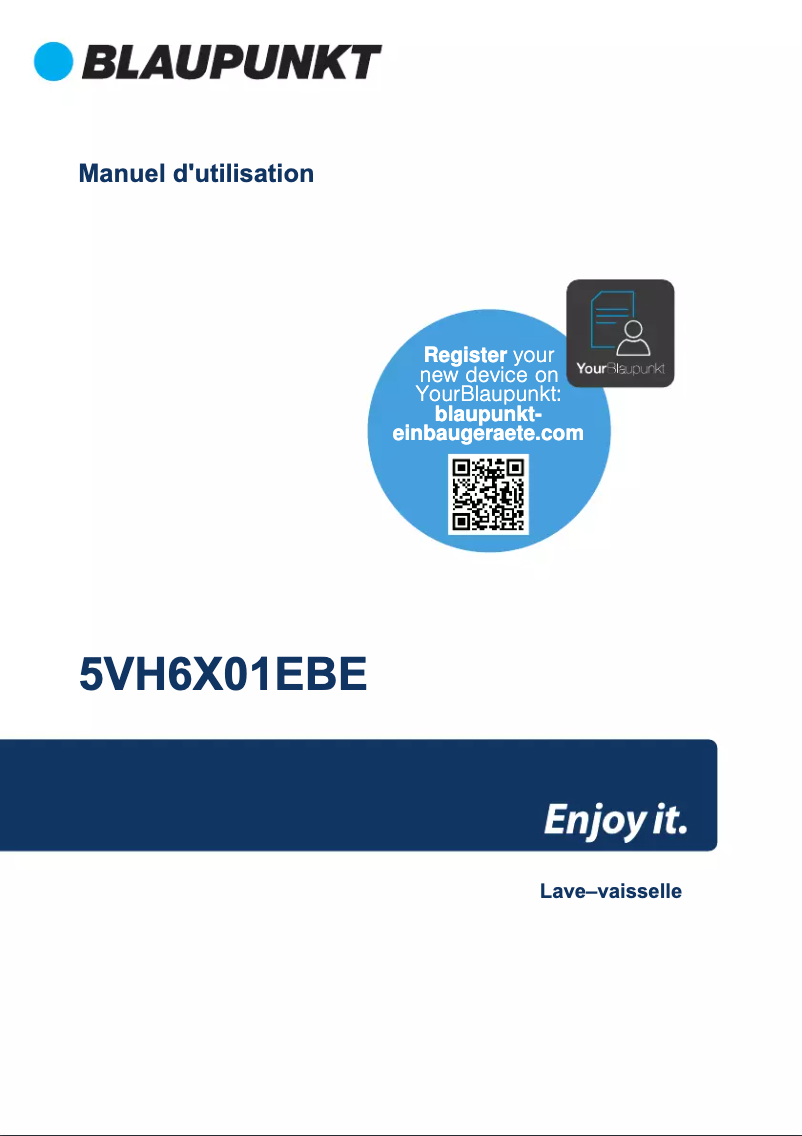 Page n°1 - Manuel utilisateur Blaupunkt 5VH 6X01EBE