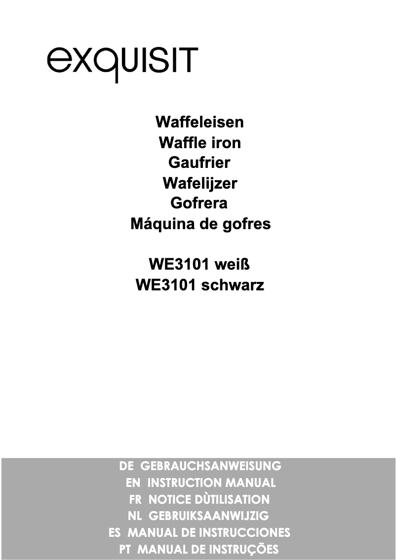 Page 1 de la notice Manuel utilisateur Exquisit WE 3101 sw