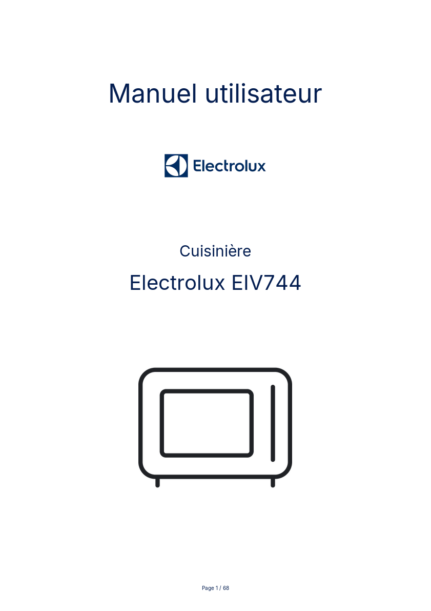 Page n°1 - Manuel utilisateur Electrolux EIV744