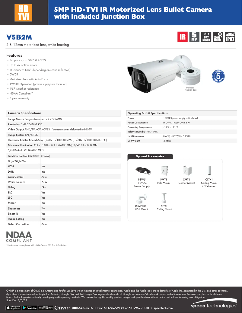 Image de la première page du manuel de l'appareil V5B2M