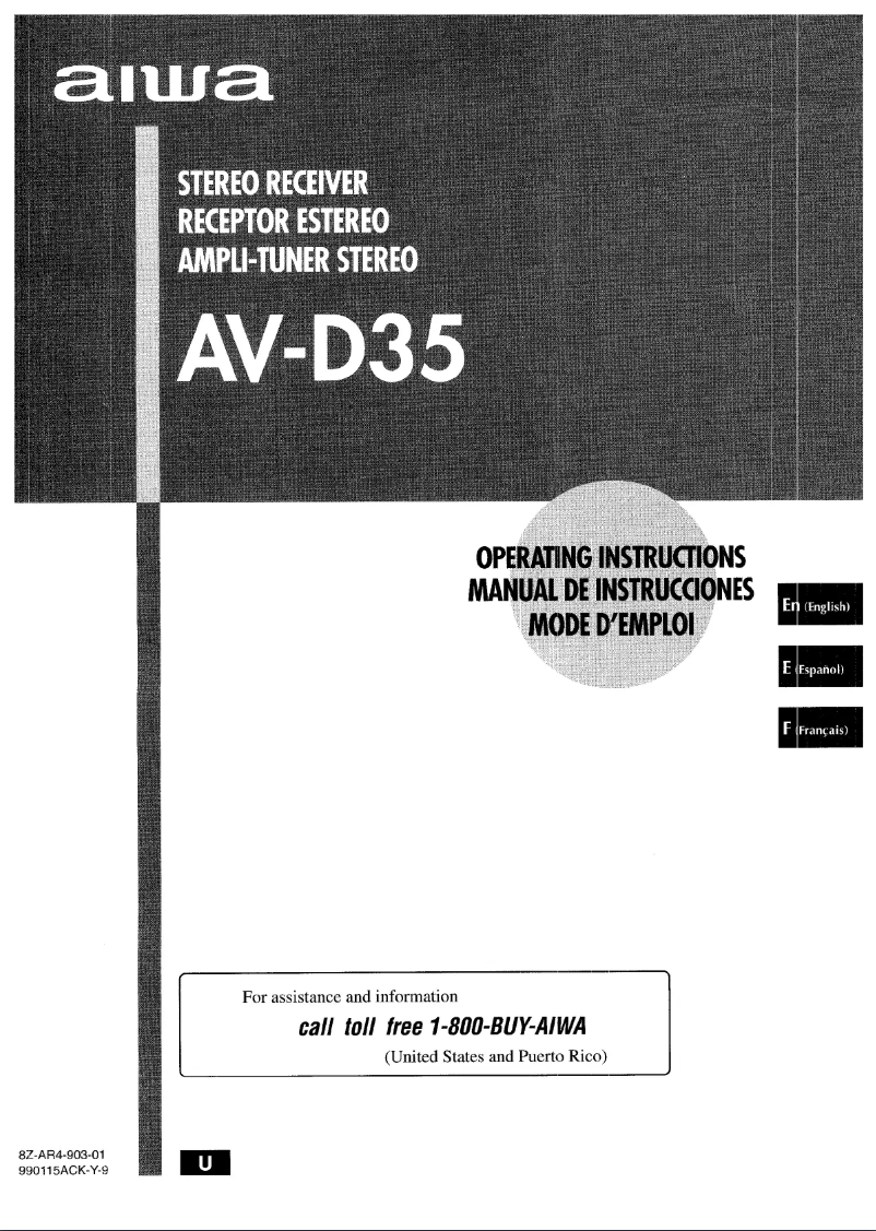 Imagen de la primera página del manual del dispositivo AV-D35