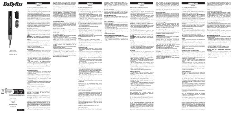 Page 1 de la notice Manuel utilisateur BaByliss AS6550E