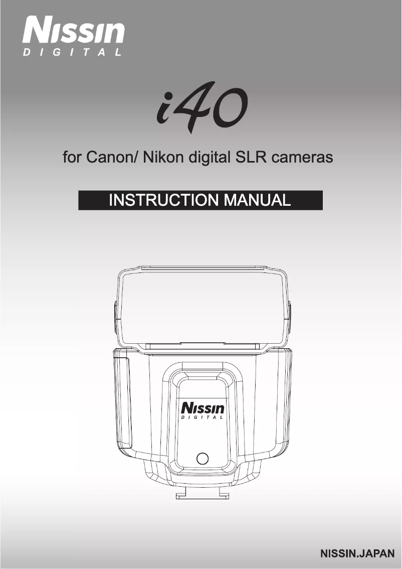 Page n°1 - Manuel utilisateur Nissin I40 (Nikon)