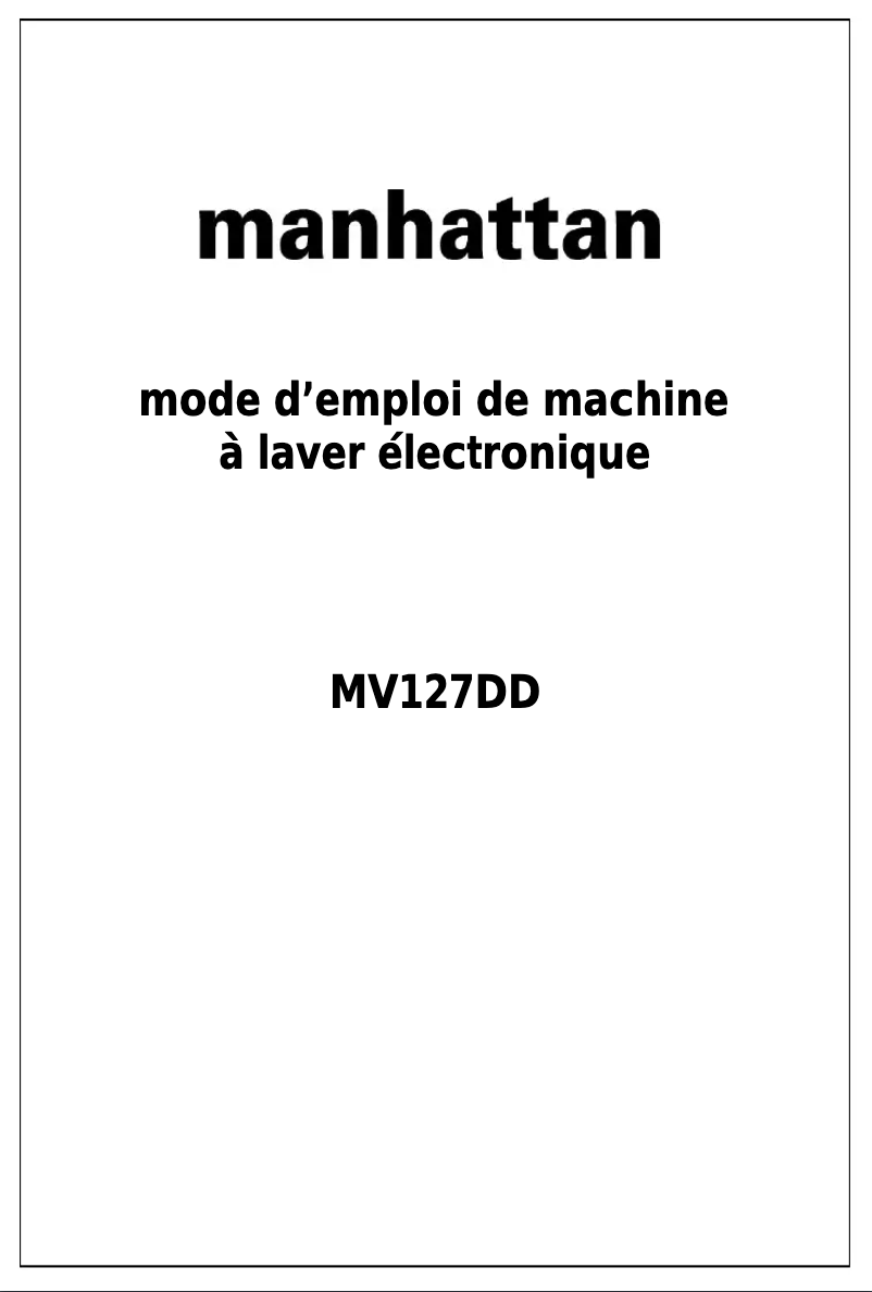 Page 1 de la notice Manuel utilisateur Manhattan MV127DD