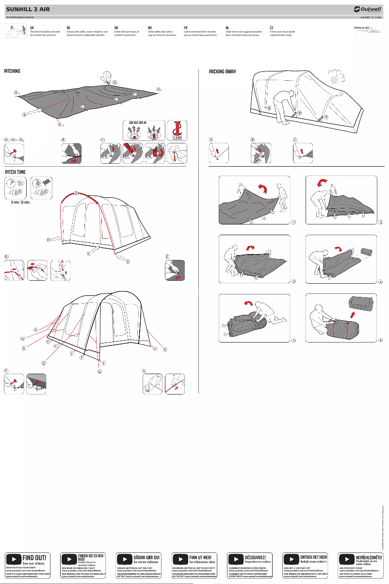 Page 1 de la notice Manuel utilisateur Outwell Sunhill 3 Air