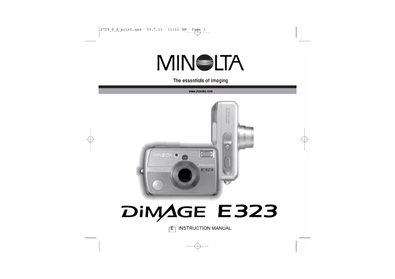 Page n°1 - Manuel utilisateur Konica Minolta Minolta Dimage E323