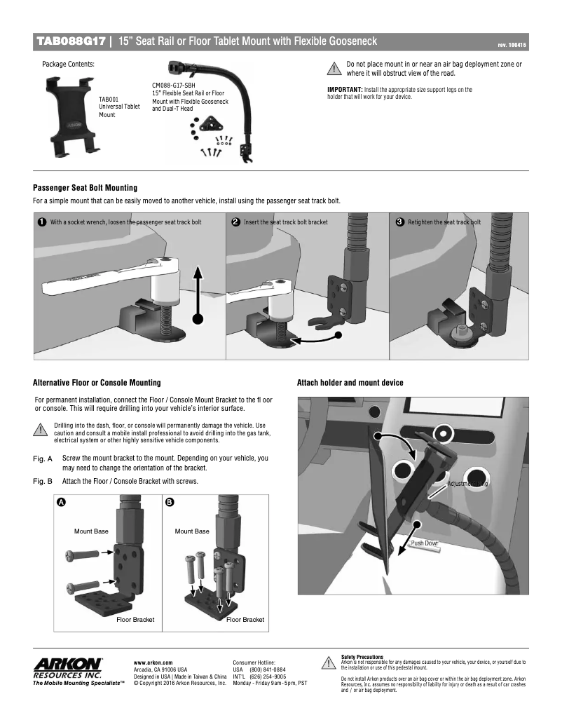 Imagen de la primera página del manual del dispositivo TAB088G17