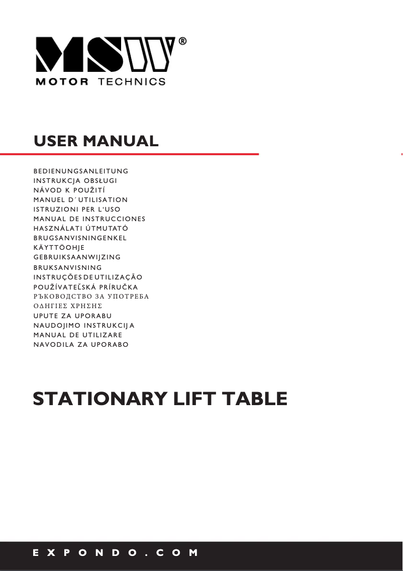 Page 1 de la notice Manuel utilisateur MSW MSW-SLT-2000