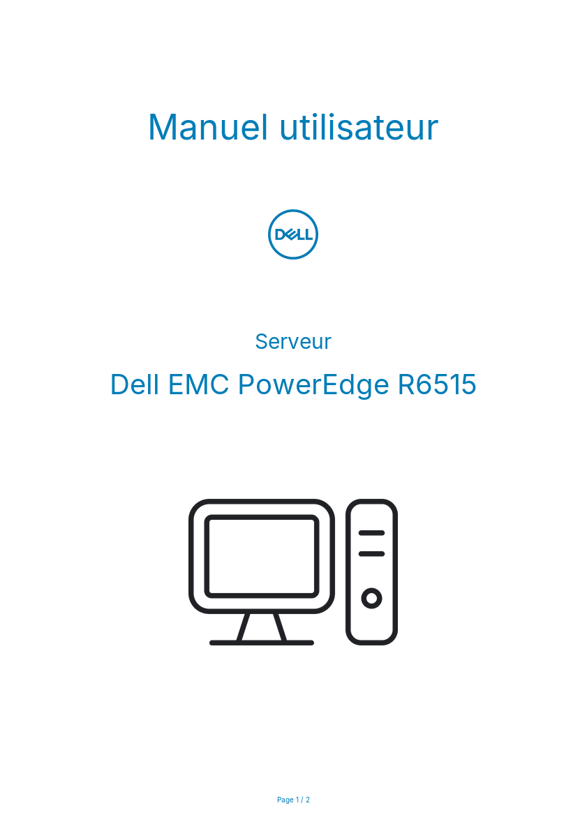 Image de la première page du manuel de l'appareil EMC PowerEdge R6515